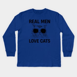 Chemise Real Men Love Cats Chemise Cat Dad Kids Long Sleeve T-Shirt